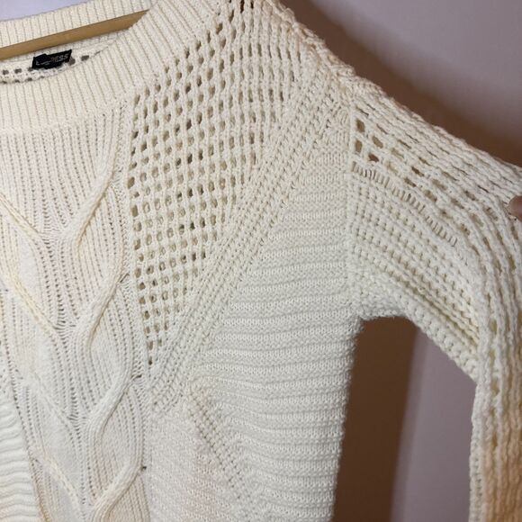 Express Womens Open Knit Sweater Sm Oversized Beach Coastal Chunky Y2K Preppy - Picture 2 of 7